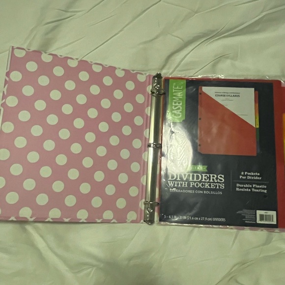 Pink Geometric Patterned 1” Binder - Studio C pattern play collection - Picture 3 of 5